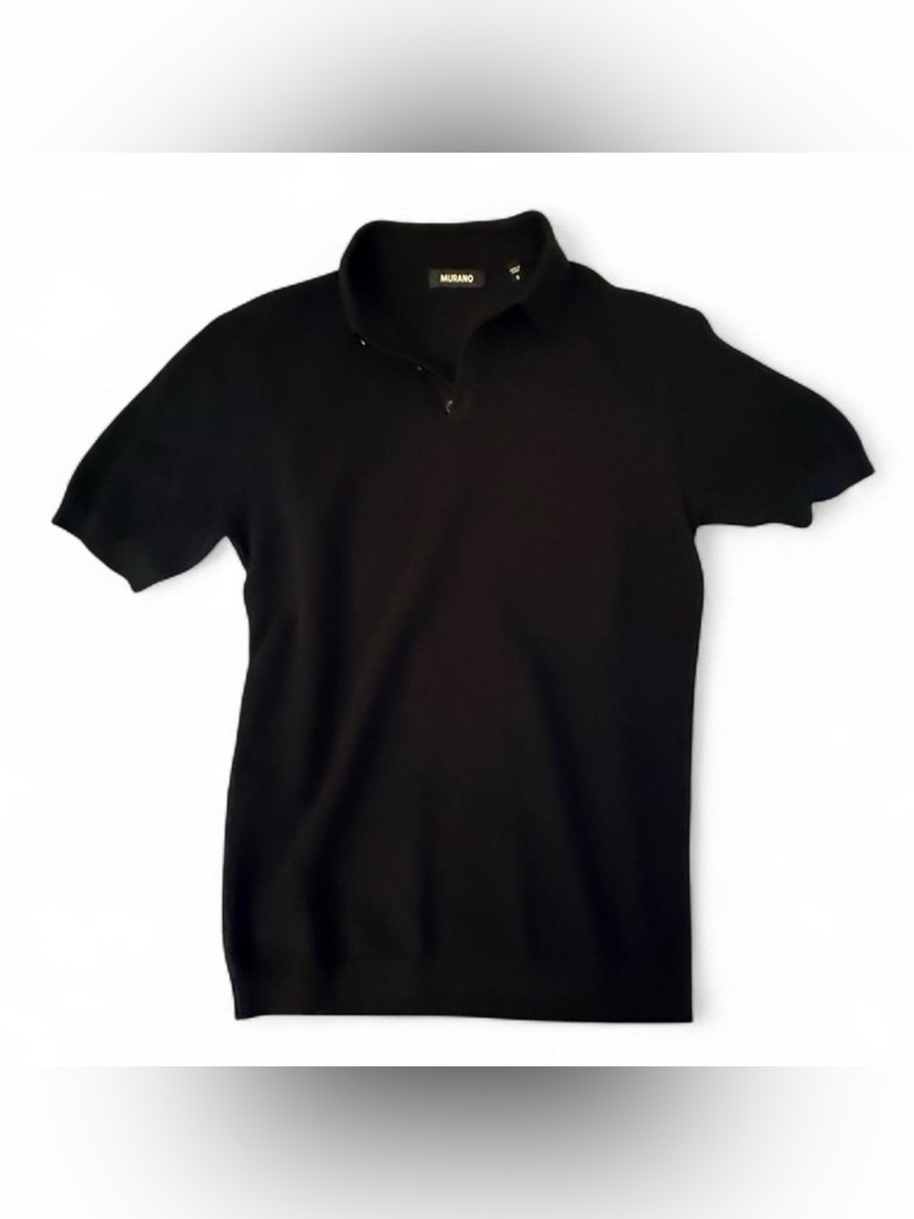 Murano Black Short-Sleeve Knit Polo